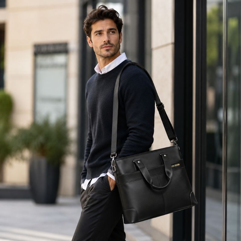 Bolsa Carteiro Bison Denim Max em Couro Legítimo Masculina