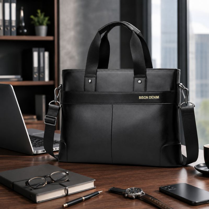 Bolsa Carteiro Bison Denim Max em Couro Legítimo Elegante