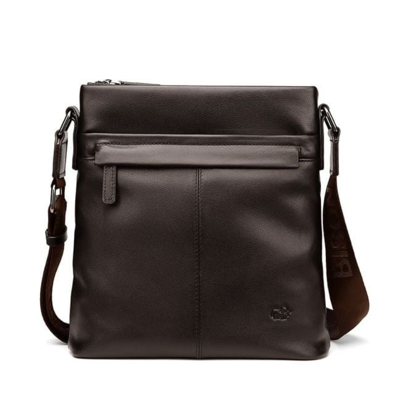 Bolsa Bison Denim Tiracolo Lake em Couro Legítimo Marrom