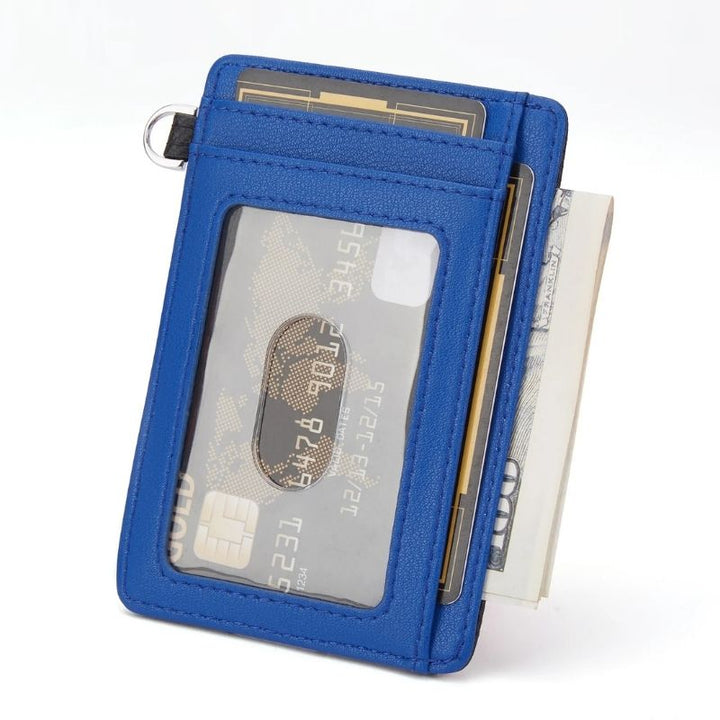 Carteira-Feminina-Slim-Black-Blue-Visao-Frontal