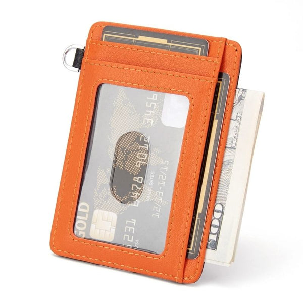 Carteira-Feminina-Slim-Black-Orange-Visao-frontal