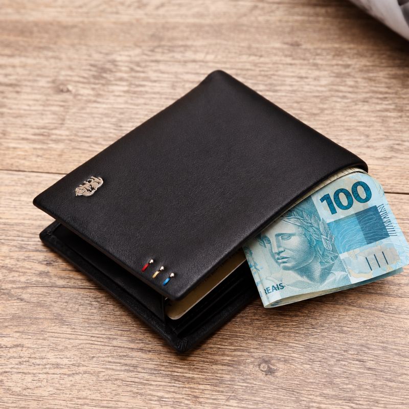 Carteira Masculina Bison Denim em Couro Legítimo com Dinheiro