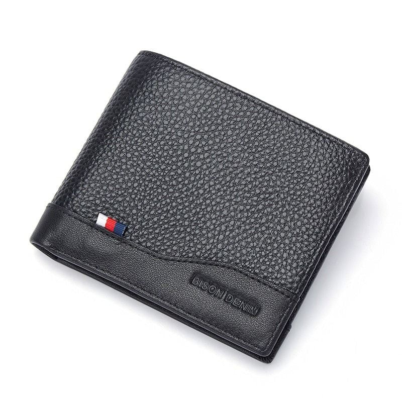Carteira Bison Denim Flag Bifold em Couro Legítimo