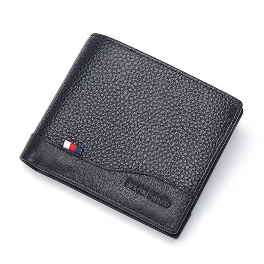 Carteira Bison Denim Flag Bifold em Couro Legítimo