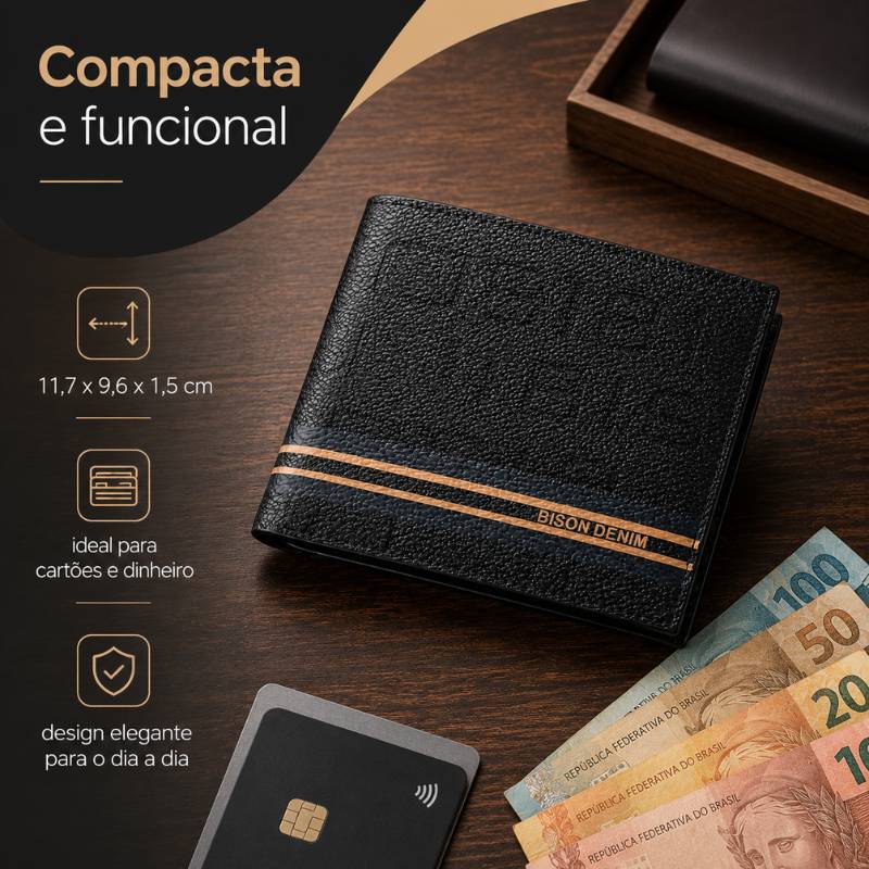 Carteira Bison Denim Frivolous Bifold Masculina