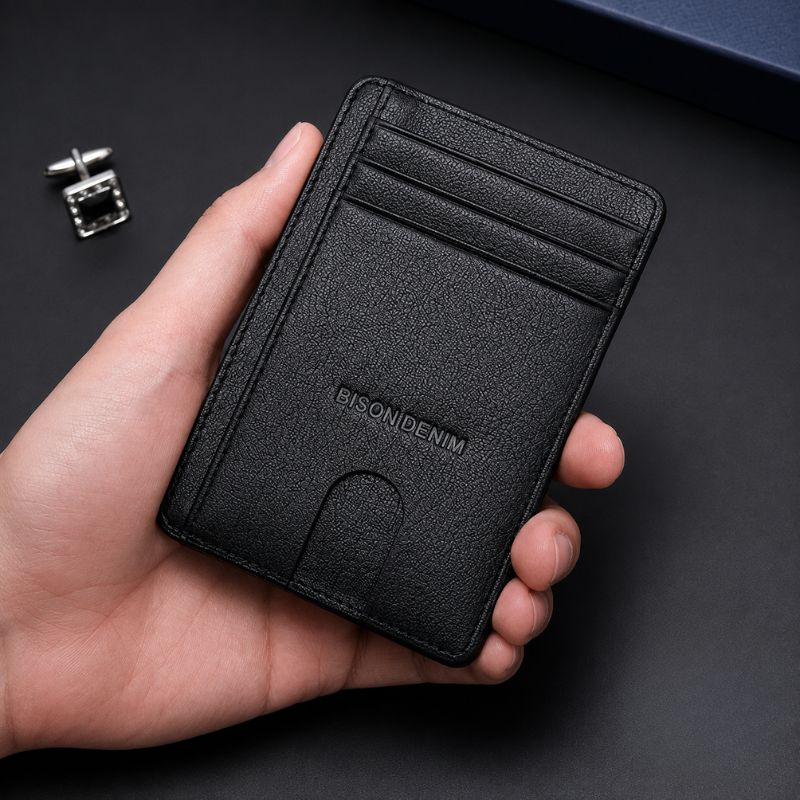 Carteira Bison Denim Sherlock em Couro Legítimo com RFID Preta