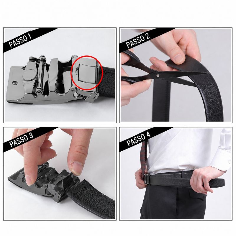 Demonstração de uso e ajuste do cinto masculino Bison Denim com fivela automática