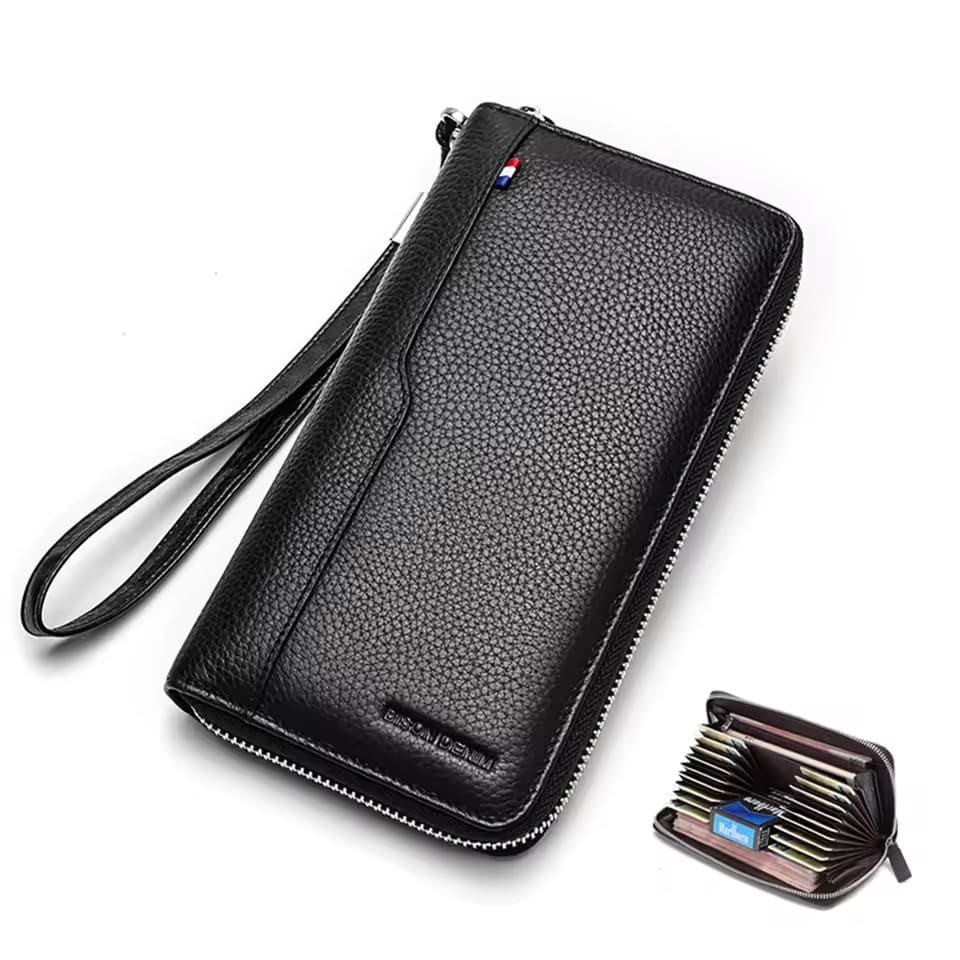 Carteira Bison Denim Grande Couro Legítimo Original Premium Leather