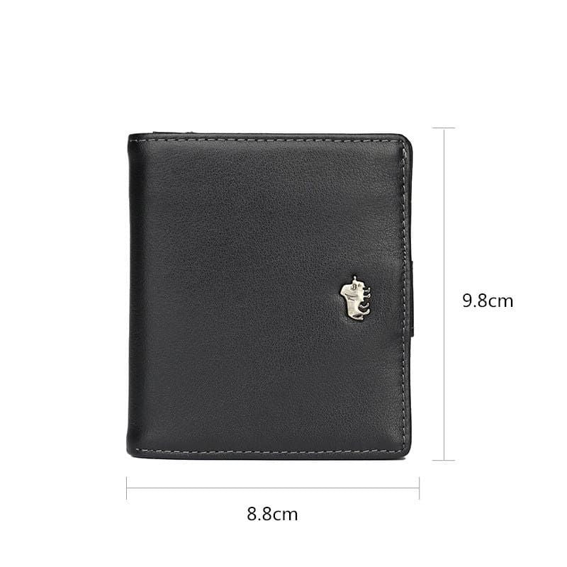 Medidas da carteira masculina Bison Denim em couro legítimo preto