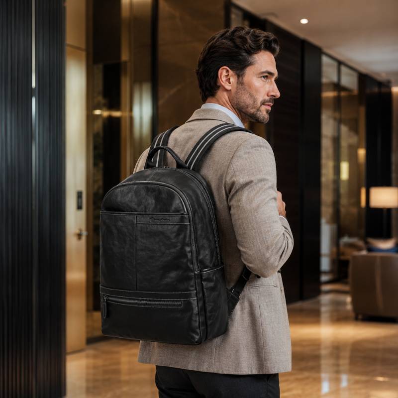 Mochila Bison Denim Etos para Notebook em Couro