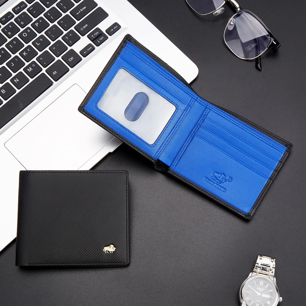 Carteira Bison Denim Bifold Couro Legítimo Original Carbon