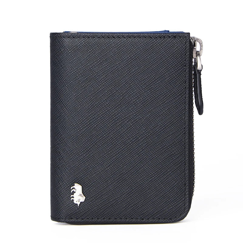 Carteira Bison Denim Zipper em Couro Legítimo