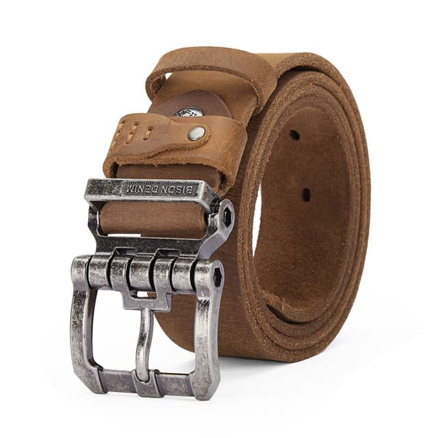 Cinto Bison Denim Couro Legítimo Original Cowboy