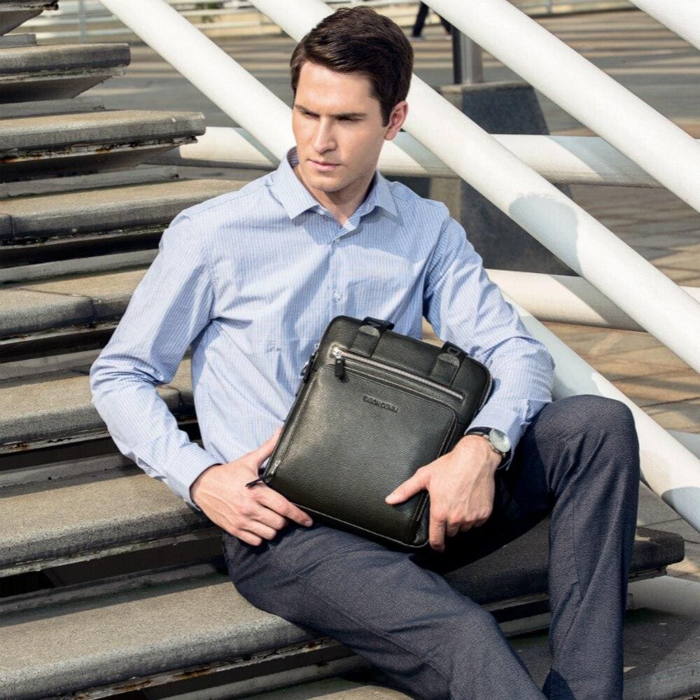 Bolsa Tiracolo de Couro Legítimo Bison Denim Original Executivo Sting Business