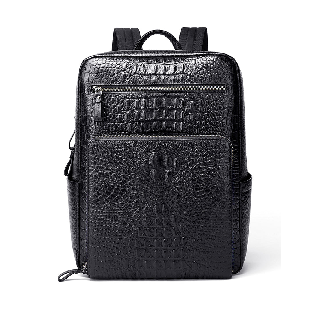 Mochila Executiva Masculina Couro Bison Denim Modelo Leicester